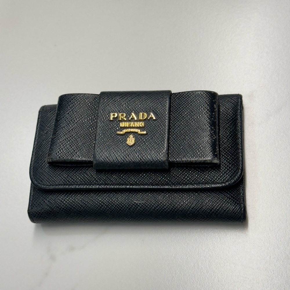 Prada Black Leather Card Wallet Key Holder - Picture 3 of 9